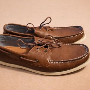 Tommy Hilfiger Brown Leather Boat Shoes